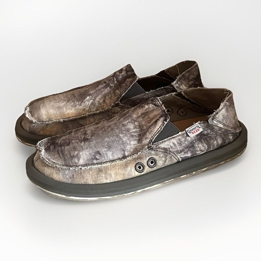 Sanuk x Grateful Dead Vagabond ST Tie Dye Hemp Surfer Slip On Comfort Shoes